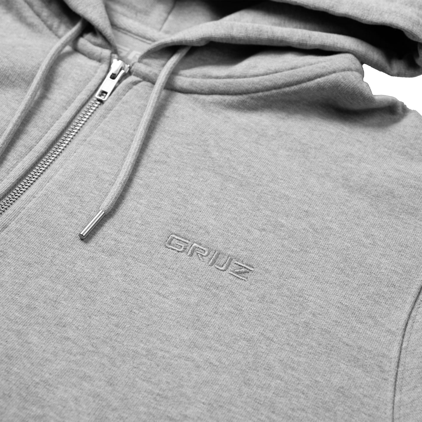 Organic Zip Hoodie Women | Heather Grey